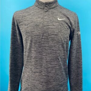 Nike Men's Dri-Fit Black and Grey Q Zip